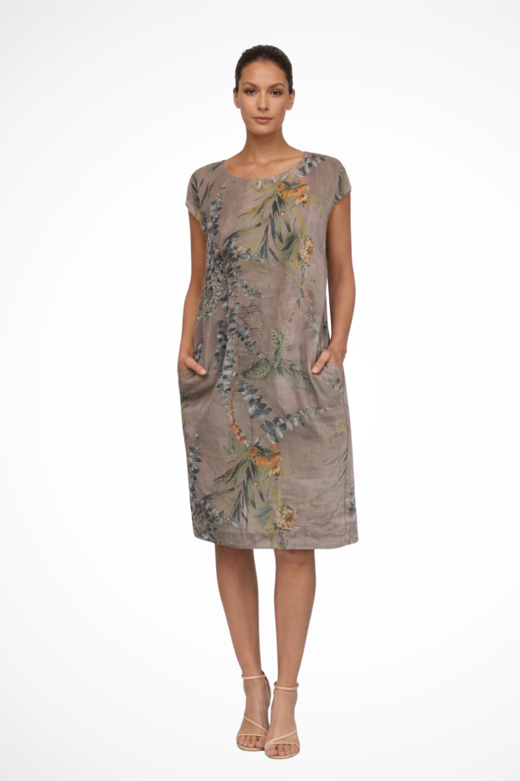 Women's Floral Midi Dress Botanical Relaxed Summer