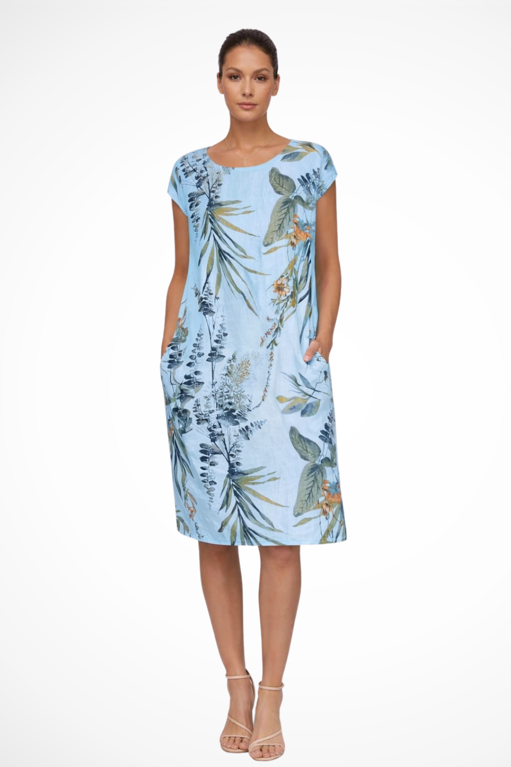 Women's Floral Midi Dress Botanical Relaxed Summer