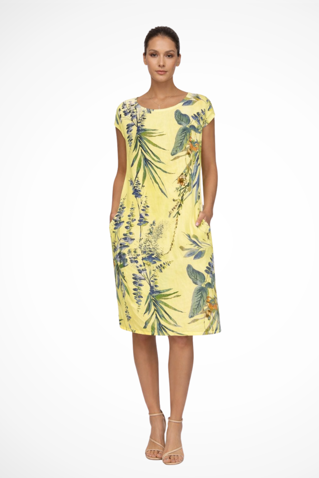 Women's Floral Midi Dress Botanical Relaxed Summer