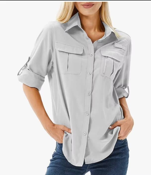 Women's Hiking Shirt Long Sleeve and Roll-Up