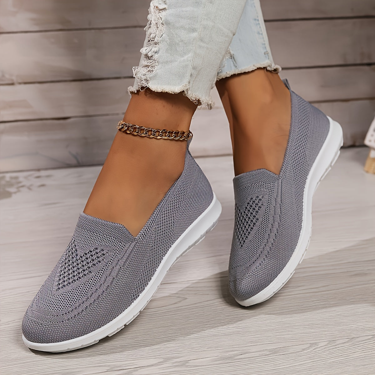 Women’s Low-Top Slip-On Sneakers - Textured Finish