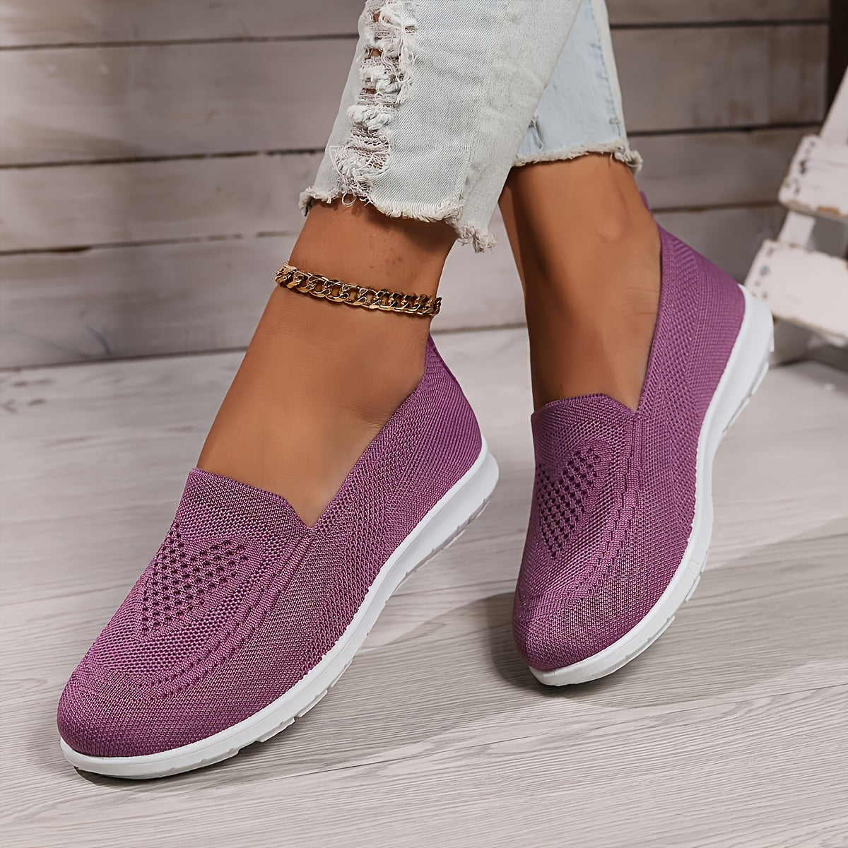 Women’s Low-Top Slip-On Sneakers - Textured Finish