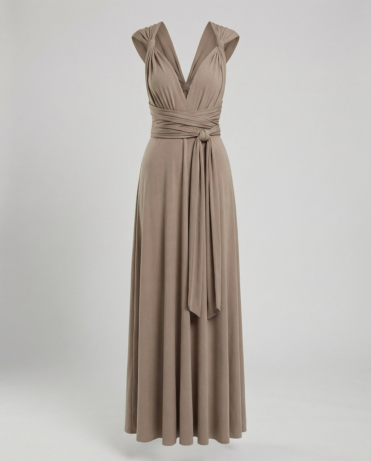 Women's Multiway Wrap Maxi Dress - V-Neck and Versatile Tie Design