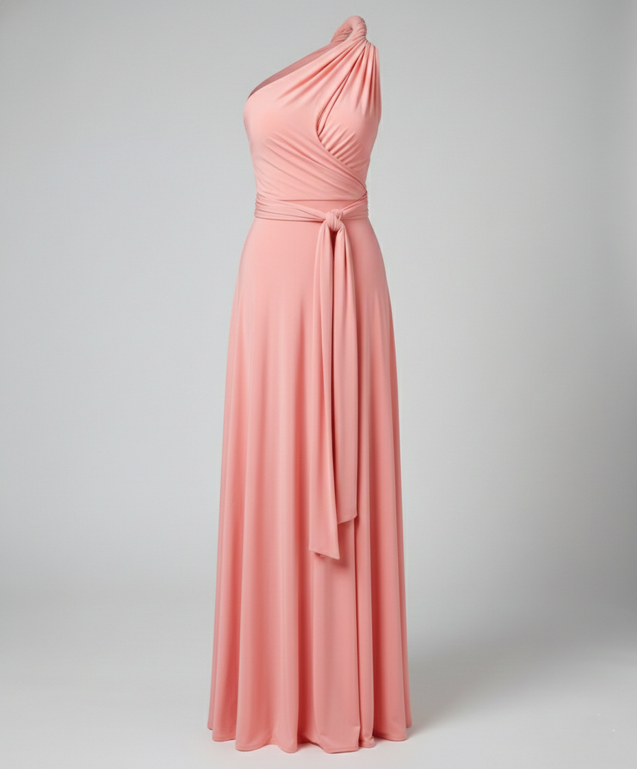 Women's Multiway Wrap Maxi Dress - V-Neck and Versatile Tie Design