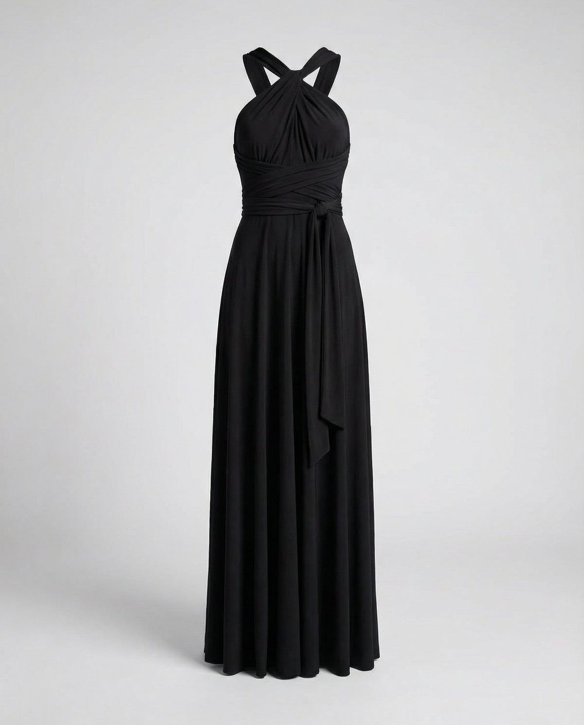 Women's Multiway Wrap Maxi Dress - V-Neck and Versatile Tie Design