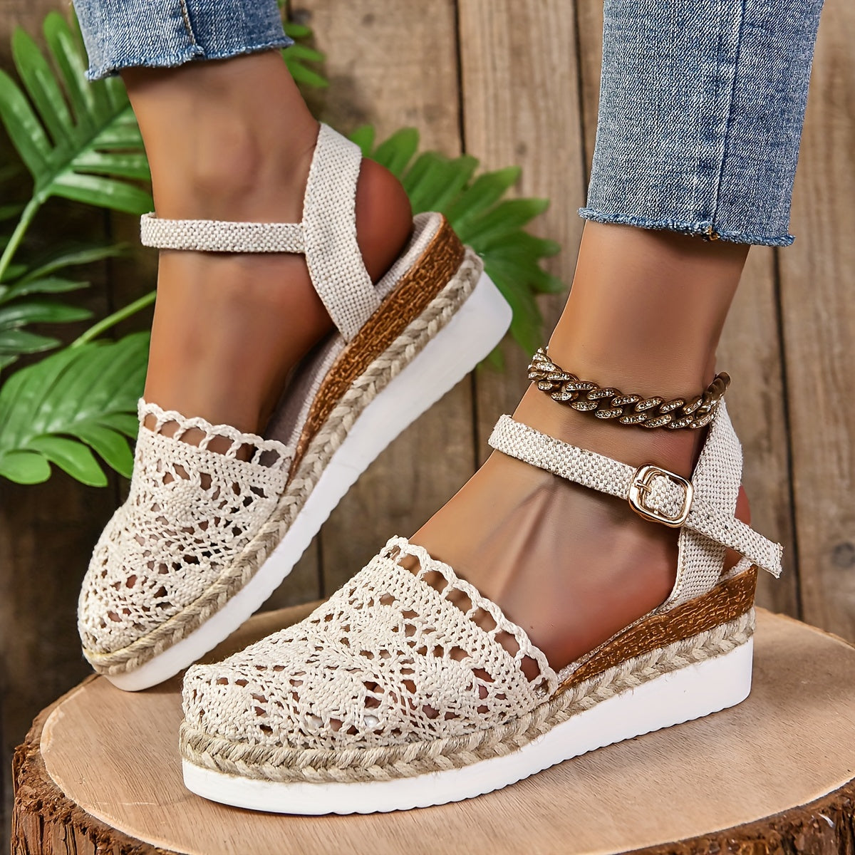 Women's Orthopedic Sandals Crochet Wedge Espadrille Platform