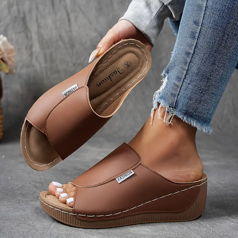 Women's Orthopedic Sandals Open Toe Cushioned Wedge Mules