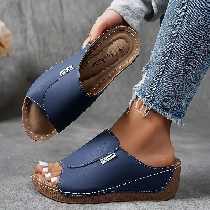 Women's Orthopedic Sandals Open Toe Cushioned Wedge Mules