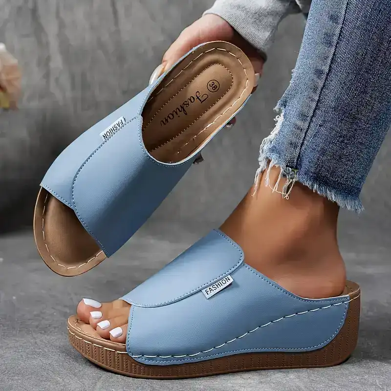 Women's Orthopedic Sandals Open Toe Cushioned Wedge Mules