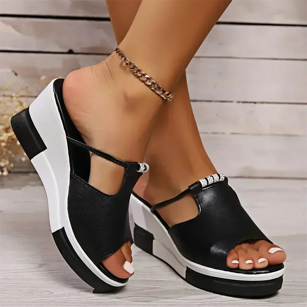 Women's Orthopedic Sandals Wedge Mule Slippers Open Toe Platform Shoes