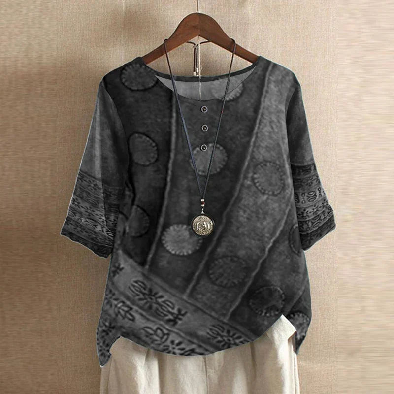 Women's Printed Blouse Summer Loose Fit Tunics