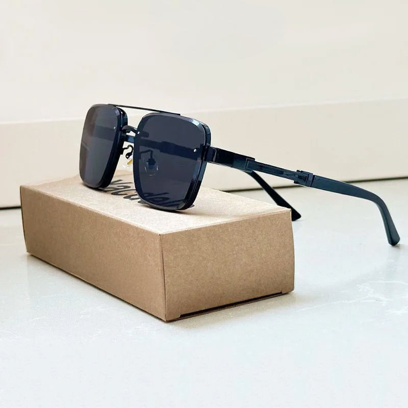 Women's Retro Aviator Sunglasses Gold Titanium Frame Gradient