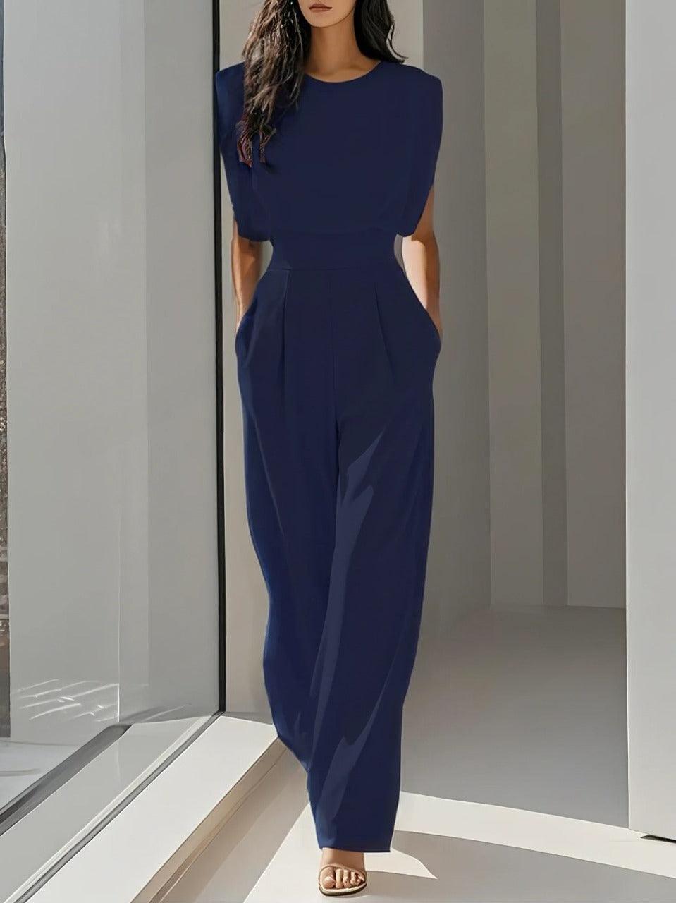 Women's Sleeveless Jumpsuit Elegant Wide Leg