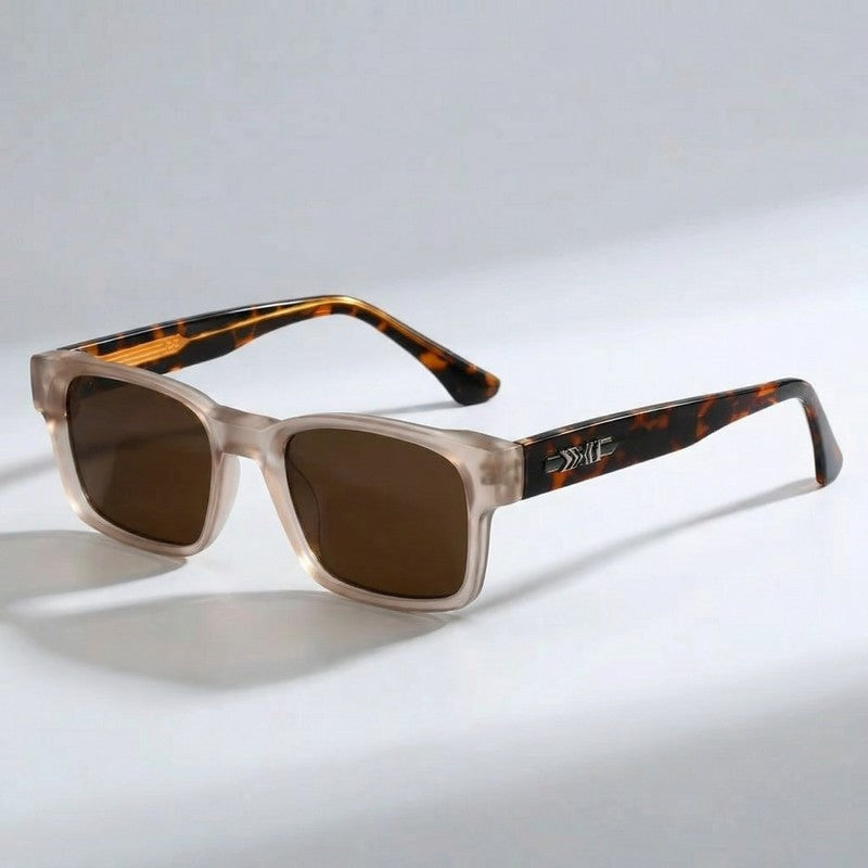 Women's Square Retro Polarized Sunglasses Tortoiseshell Accent and Lightweight Frame
