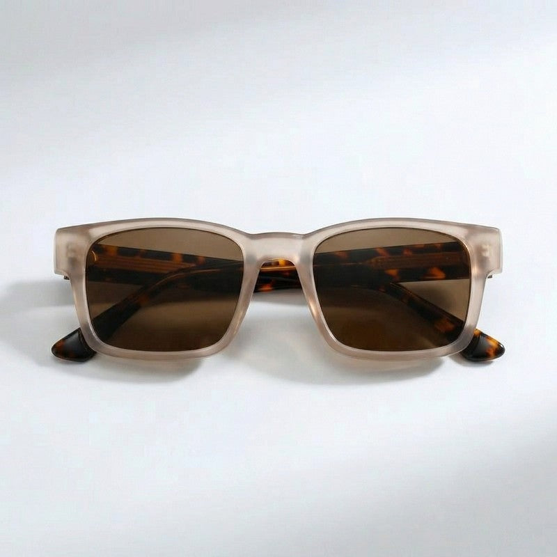 Women's Square Retro Polarized Sunglasses Tortoiseshell Accent and Lightweight Frame