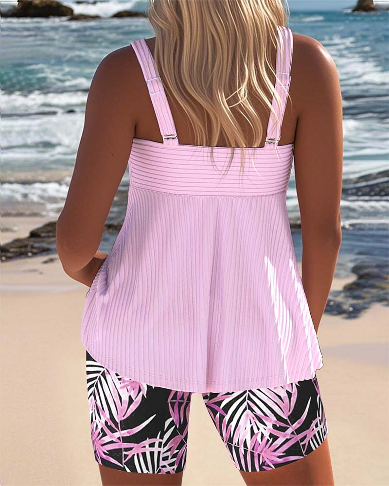Women's Tankini Tummy Control and Printed Bottoms