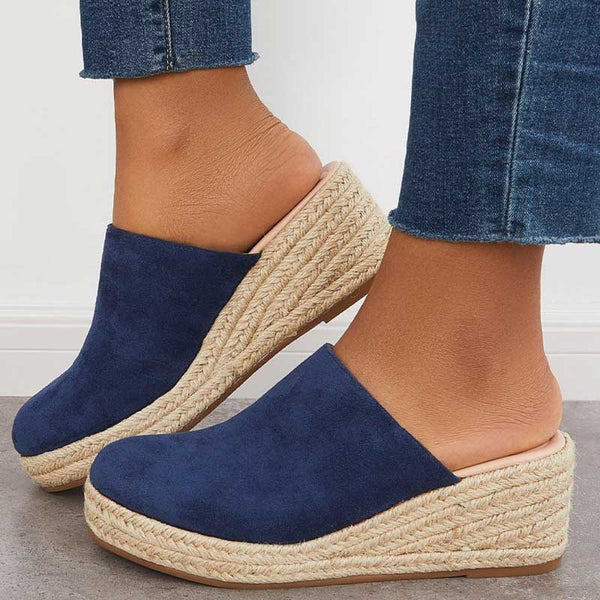Women's Wedge Sandals Closed Toe Espadrille Mules