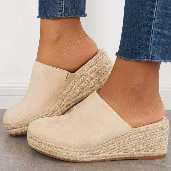 Women's Wedge Sandals Closed Toe Espadrille Mules