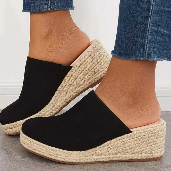 Women's Wedge Sandals Closed Toe Espadrille Mules
