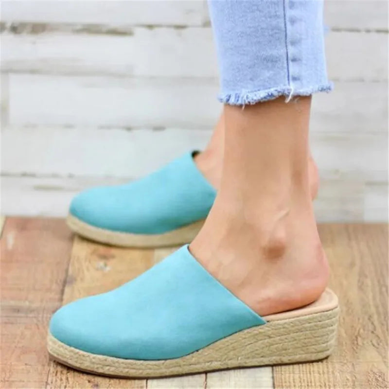 Women's Wedge Sandals Closed Toe Espadrille Mules