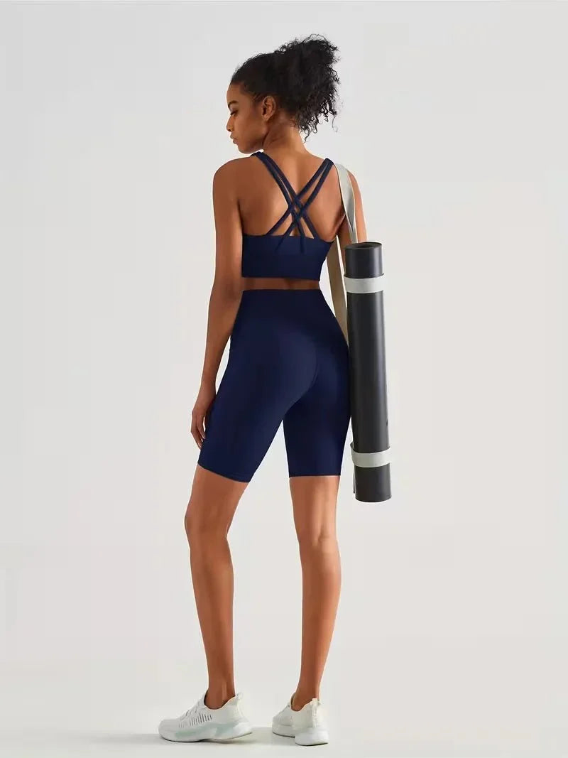 Women's High-Waisted Sport Biker Shorts with Side Pocket