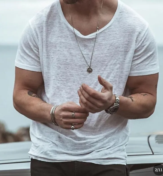 Men's Round Neck T-Shirt Short Sleeve and Lightweight