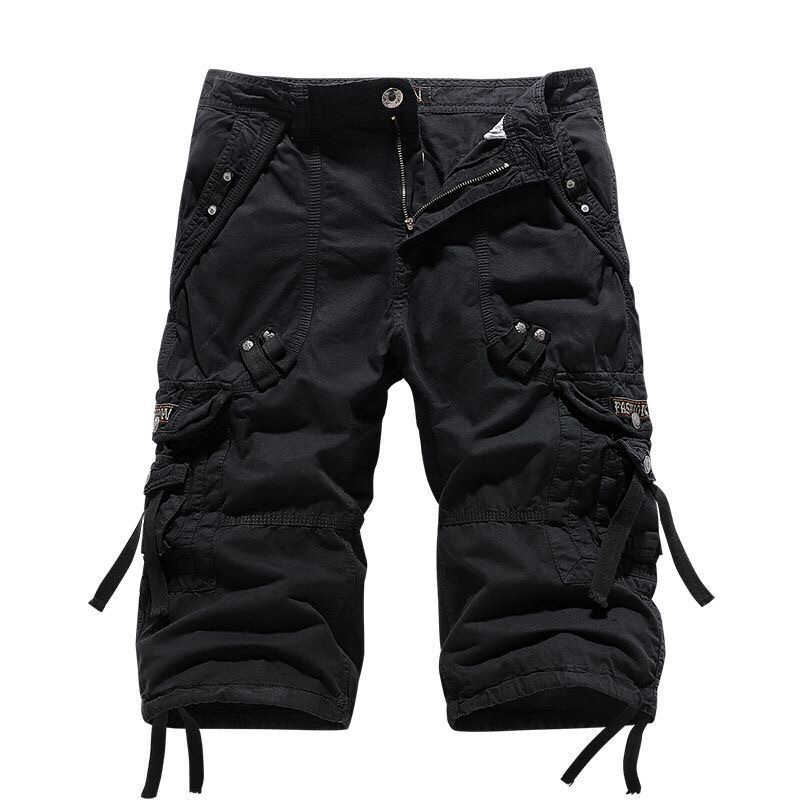 Men's Belted Cargo Shorts - Multi-Pocket Combat Shorts