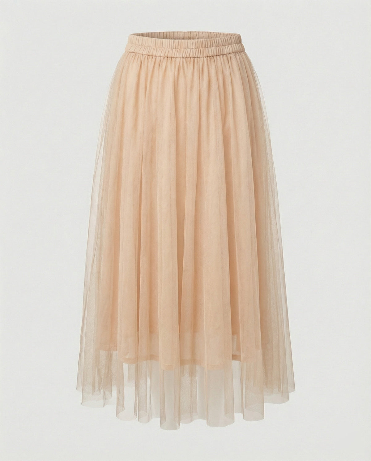 Women's High Waisted Midi Skirt - Soft Layered Tulle Style