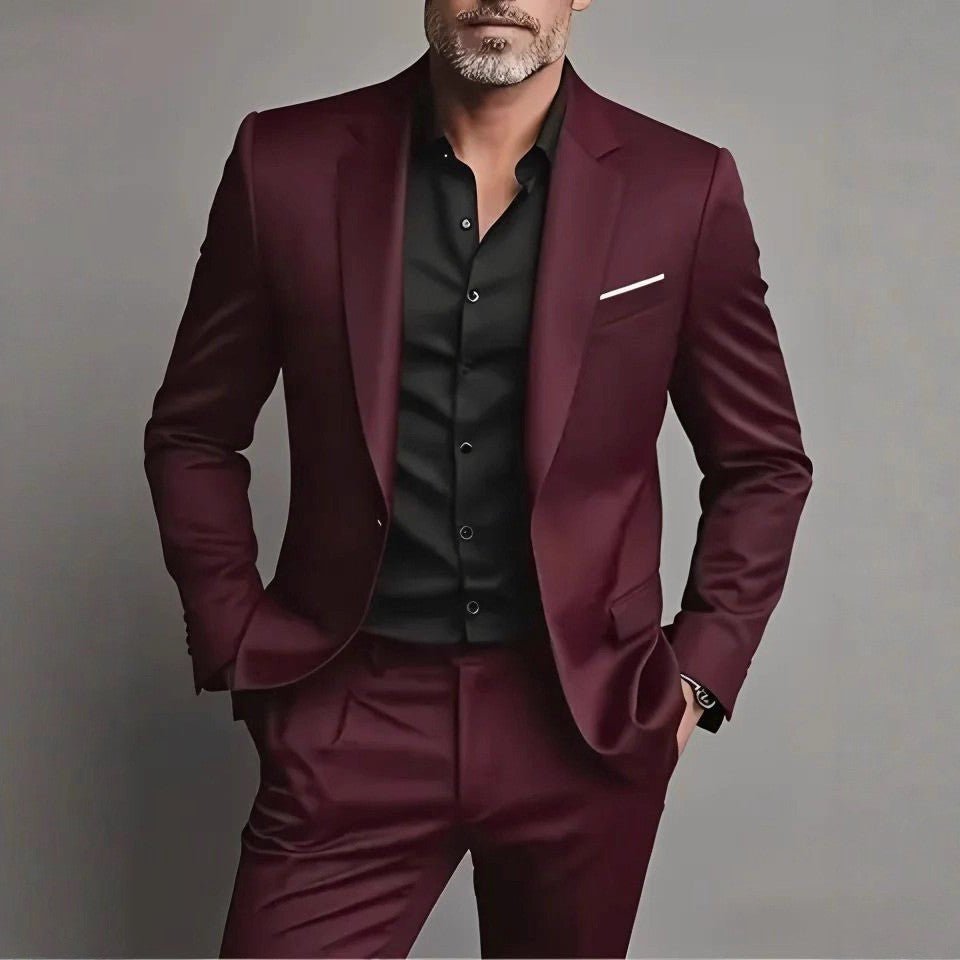 Men's Slim Fit Suit Tailored Blazer & Trousers for Gala and Formal Occasions