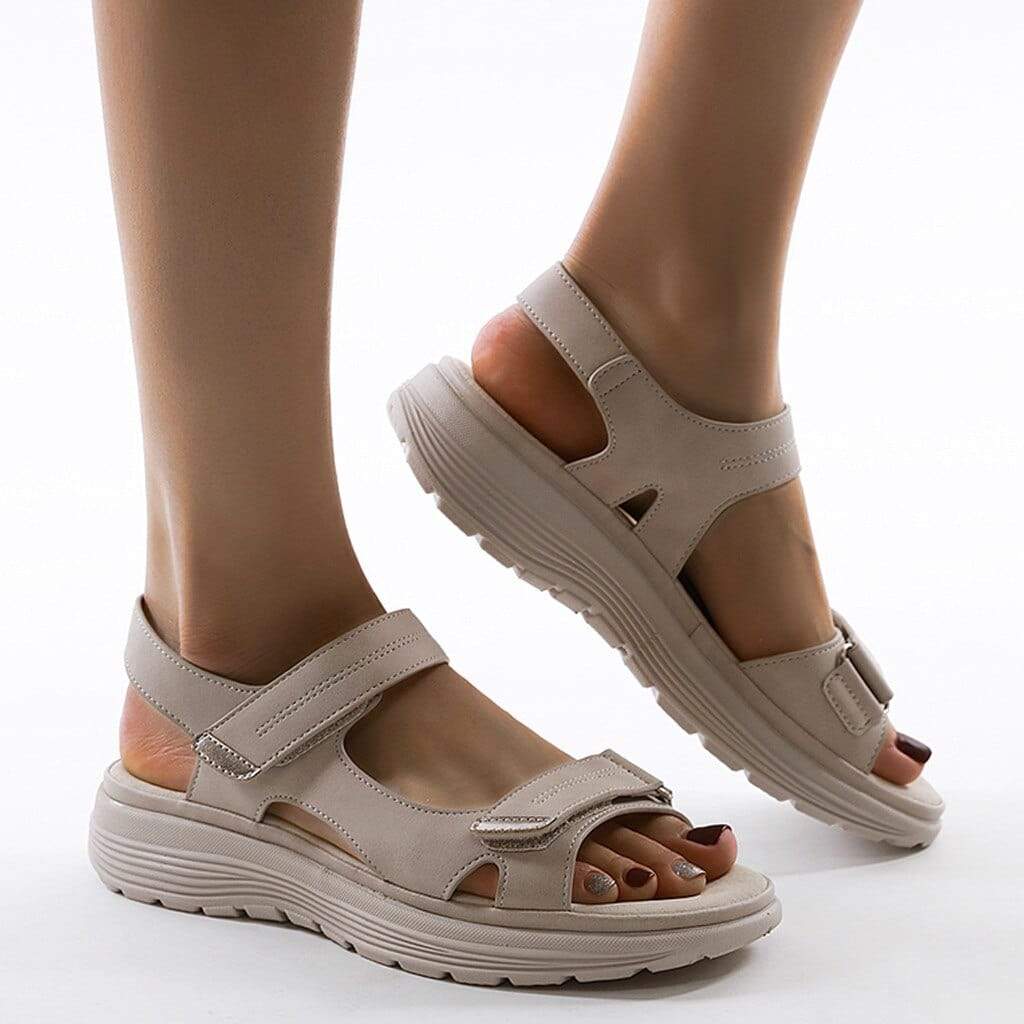 Women's Open Toe Double Strap Sandals - Non-Slip Lightweight Sole