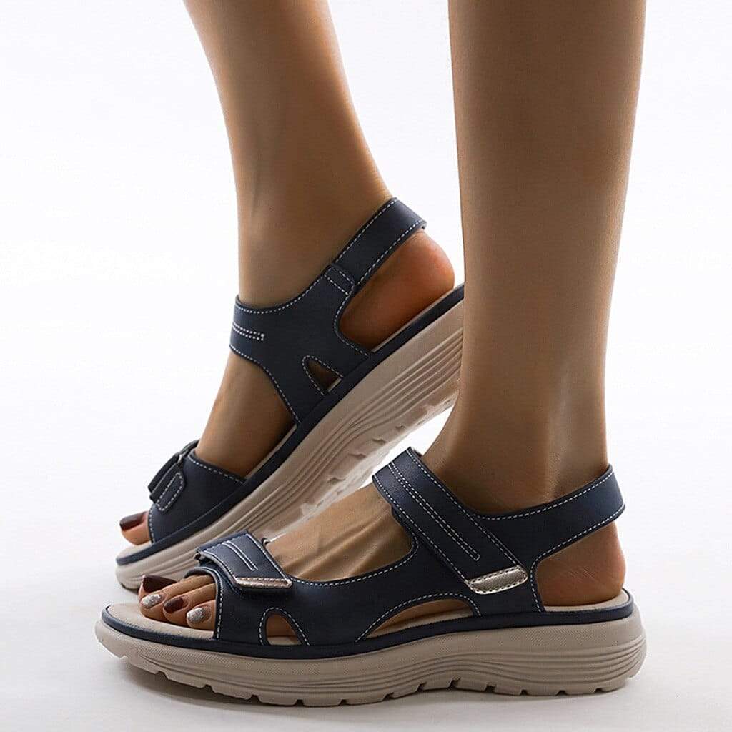 Women's Open Toe Double Strap Sandals - Non-Slip Lightweight Sole